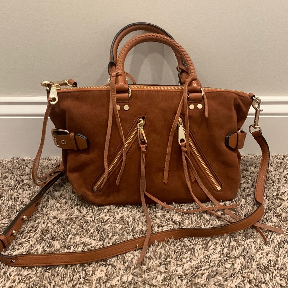 Rebecca Minkoff suede moto satchel - EUC